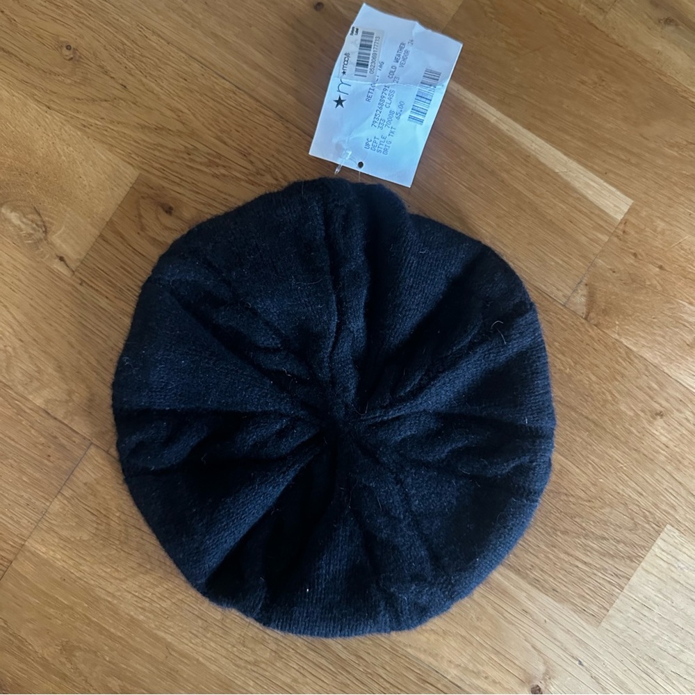 Black Knit Cashmere Beret